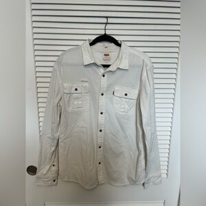 Levi's Men’s White Button-Up Utility Shirt